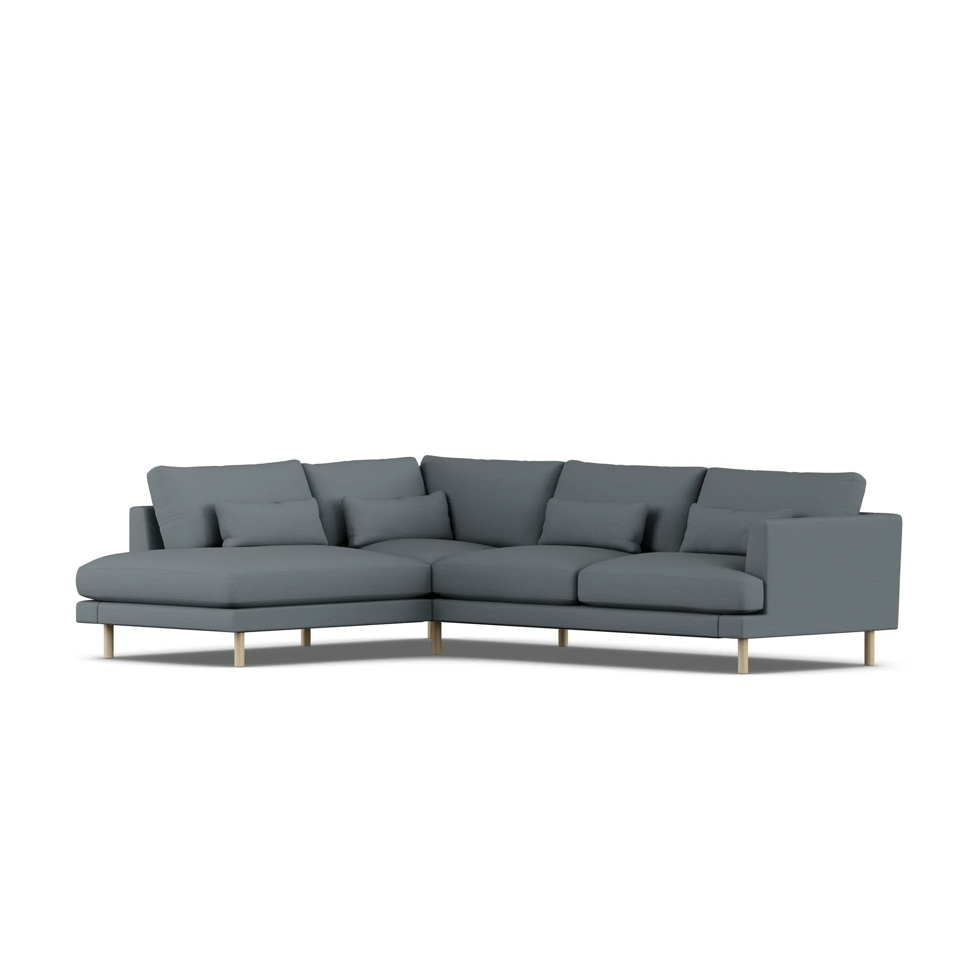 Bredhult sofa, Same Blue 6678-white-oiled oak, 3-seater A2 1898