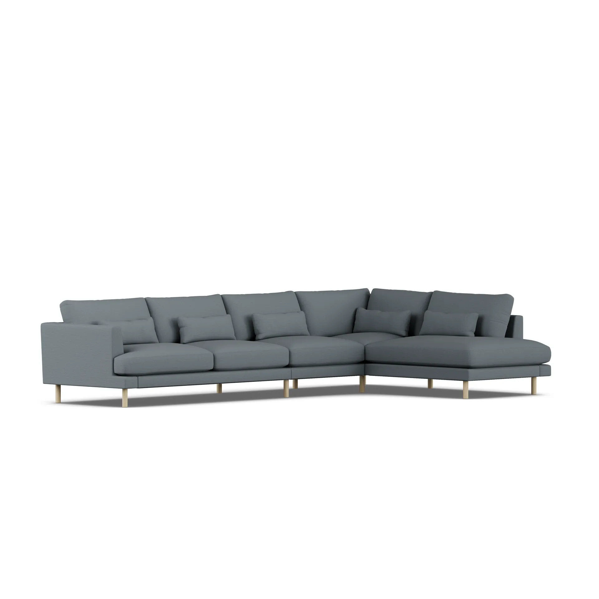 Bredhult sofa, Same Blue 6678-white-oiled oak, 4-seater B1 1898