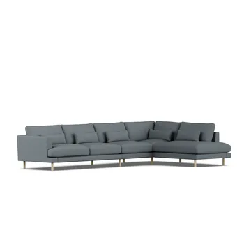 Bredhult sofa - Same Blue 6678-white-oiled oak, 4-seater B1 - 1898