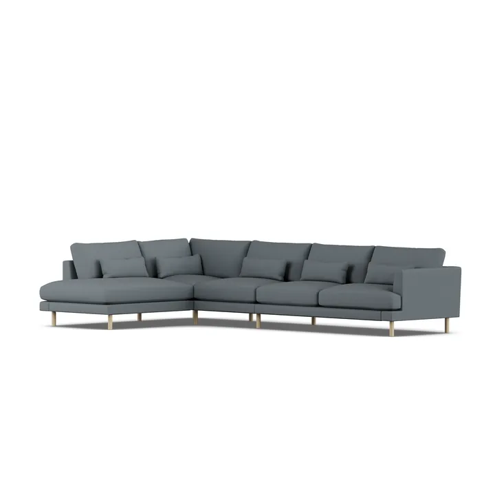 Bredhult sofa - Same Blue 6678-white-oiled oak, 4-seater B2 - 1898