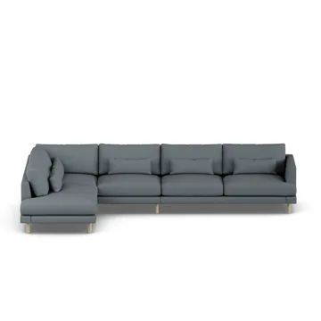 Bredhult sofa - Same Blue 6678-white-oiled oak, 4-seater B2 - 1898
