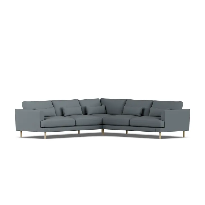 Bredhult sofa - Same Blue 6678-white-oiled oak, corner sofa F - 1898