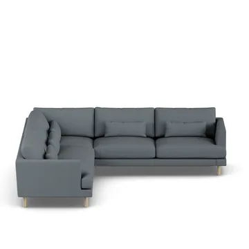 Bredhult sofa - Same Blue 6678-white-oiled oak, corner sofa F - 1898