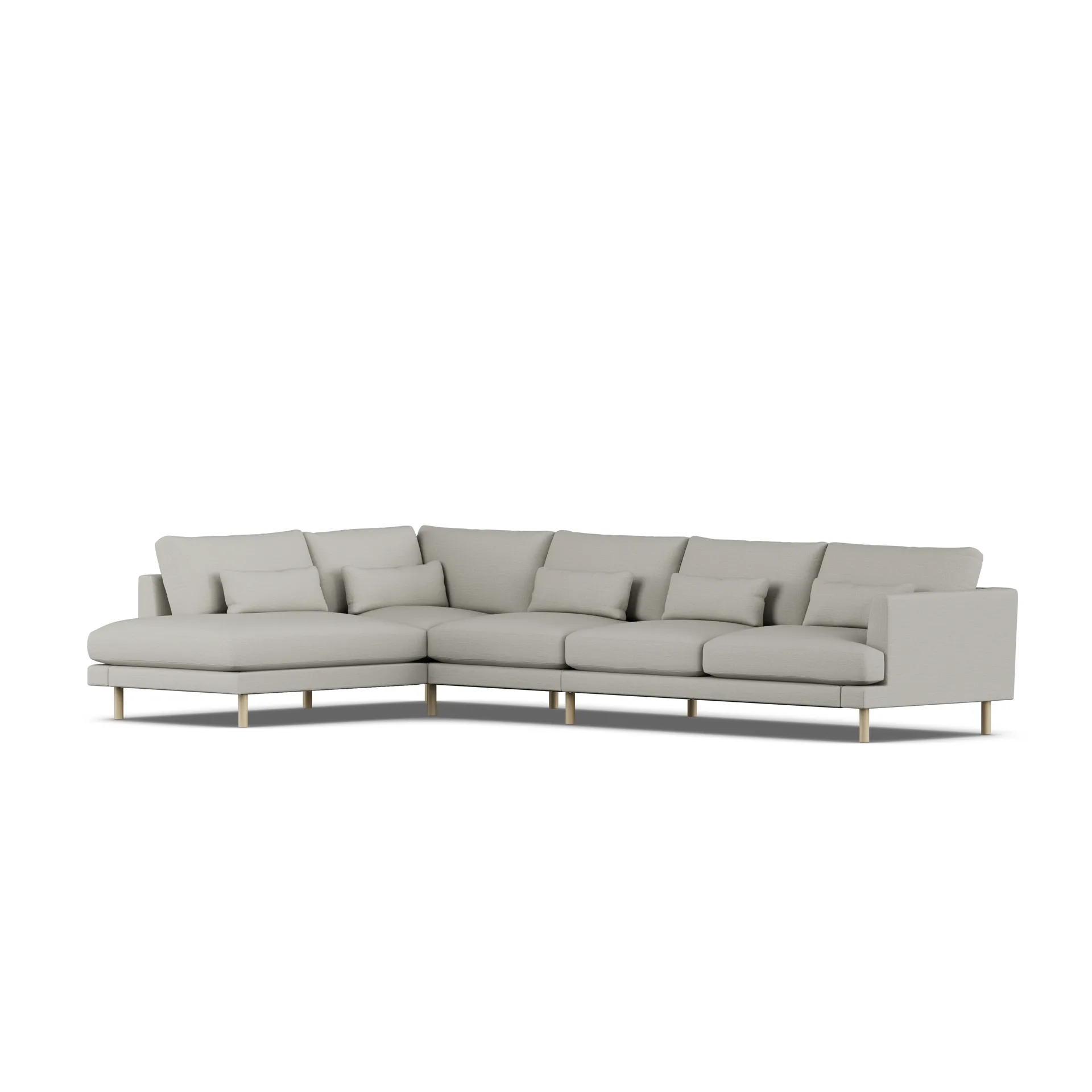 Bredhult sofa, Same Grey 6673-white-oiled oak, 4-seater B2 1898