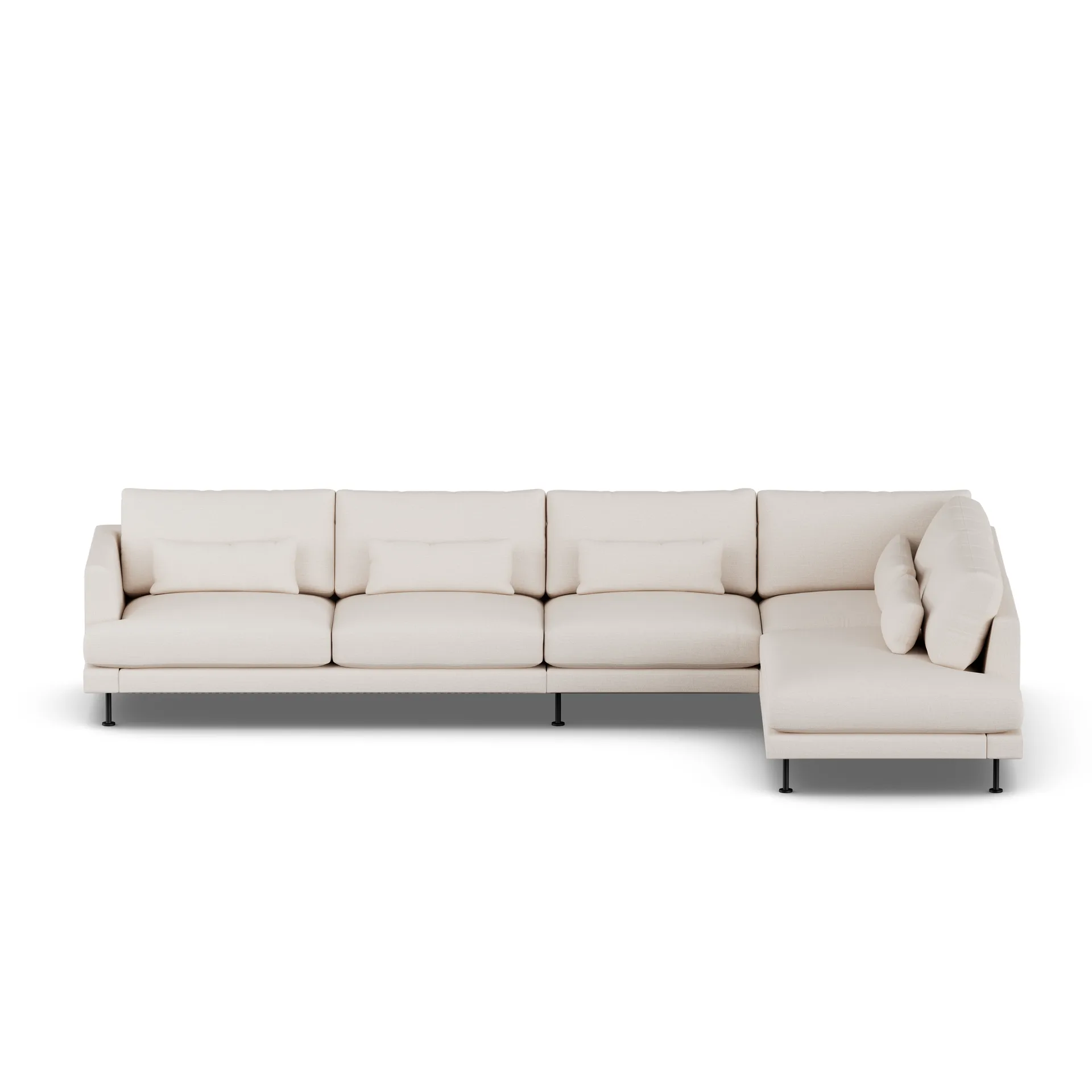 Bredhult sofa, Same Off White 6671-black steel, 4-seater B1 1898