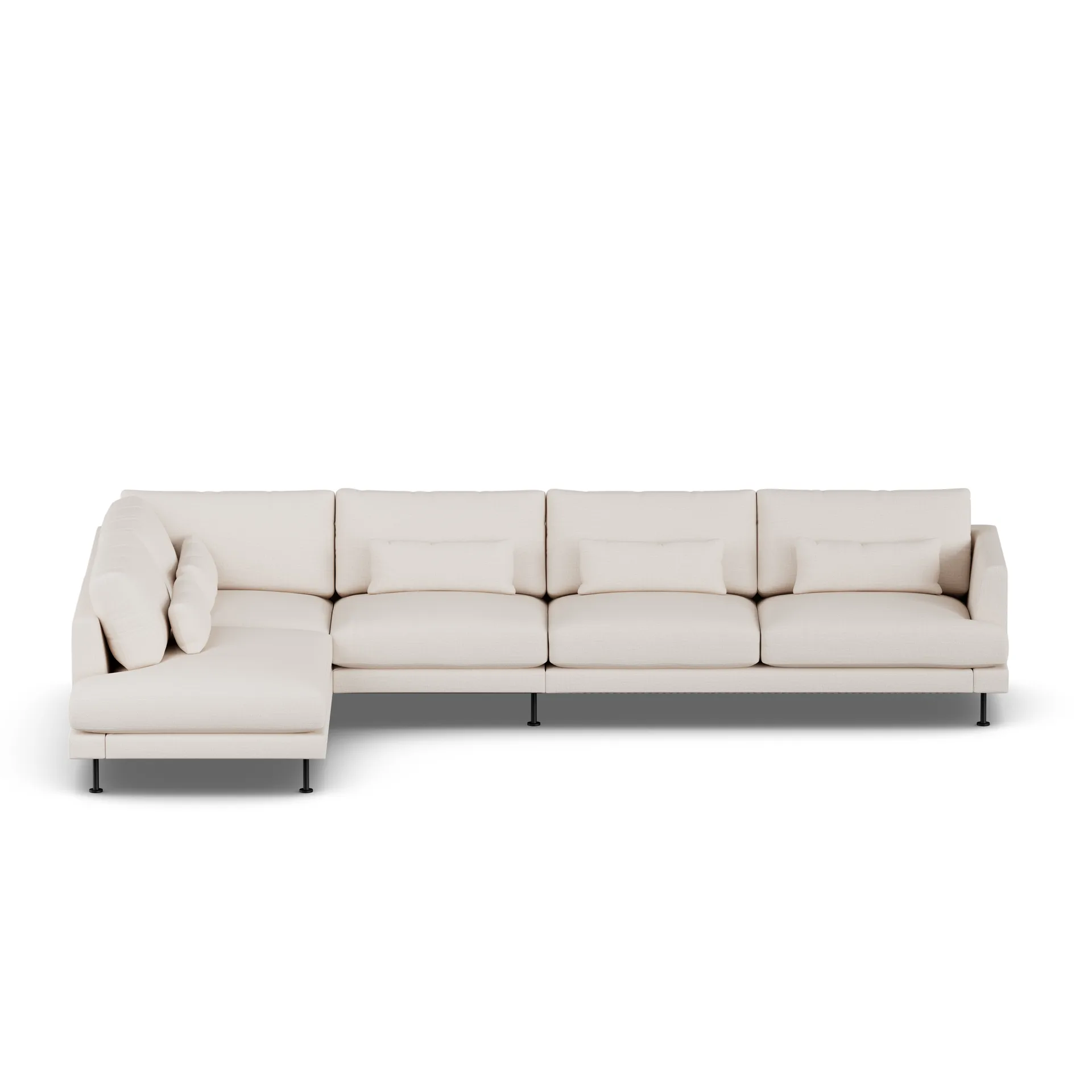 Bredhult sofa, Same Off White 6671-black steel, 4-seater B2 1898