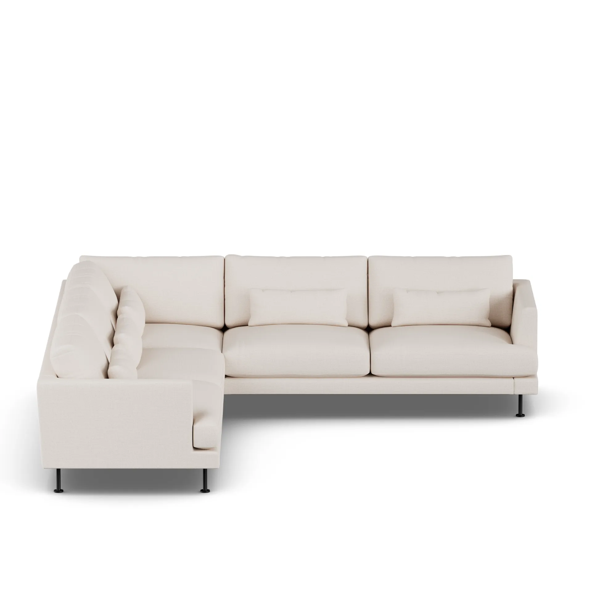 Bredhult sofa, Same Off White 6671-black steel, corner sofa F 1898