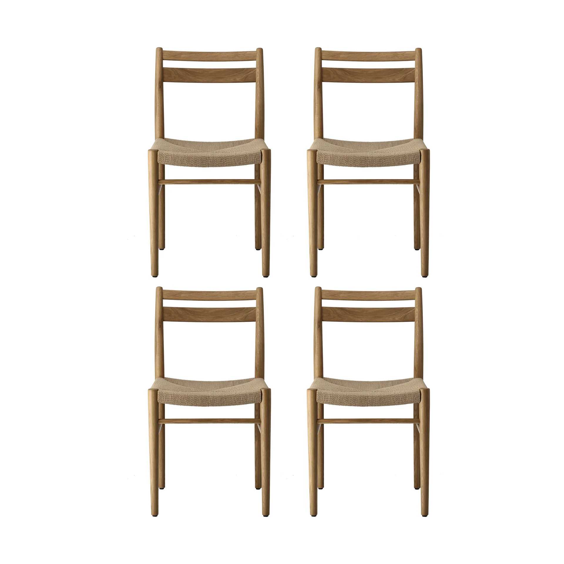 Fridhem dining chair, Lacquered oak-natural weave, 4-pack 1898
