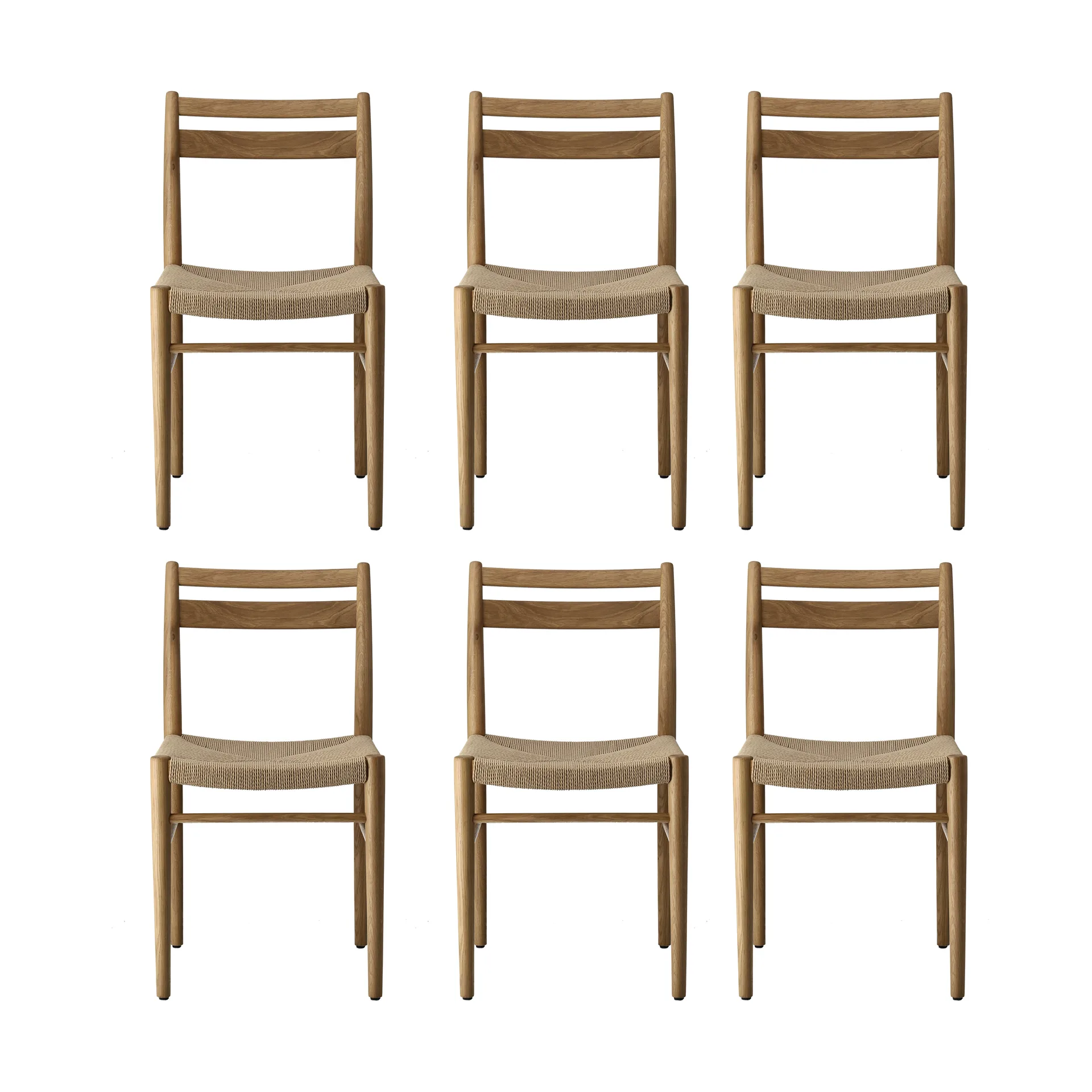 Fridhem dining chair, Lacquered oak-natural weave, 6-pack 1898