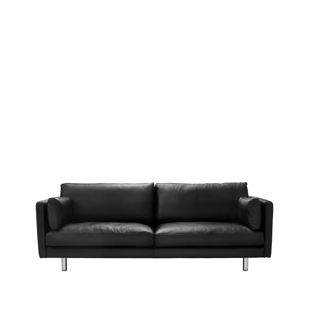 Haga 3-seater sofa, Sevilla leather black. metal leg 1898