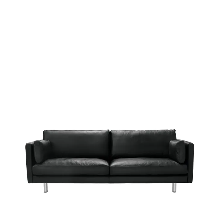 Haga 3-seater sofa - Sevilla leather black. metal leg - 1898