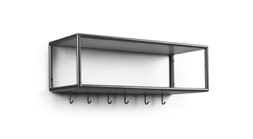 Hissö hat shelf with 6 hooks - Black - 1898