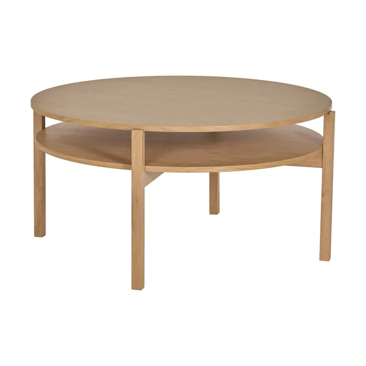 Lid coffee table - White pigmented oak, Ø90 cm - 1898