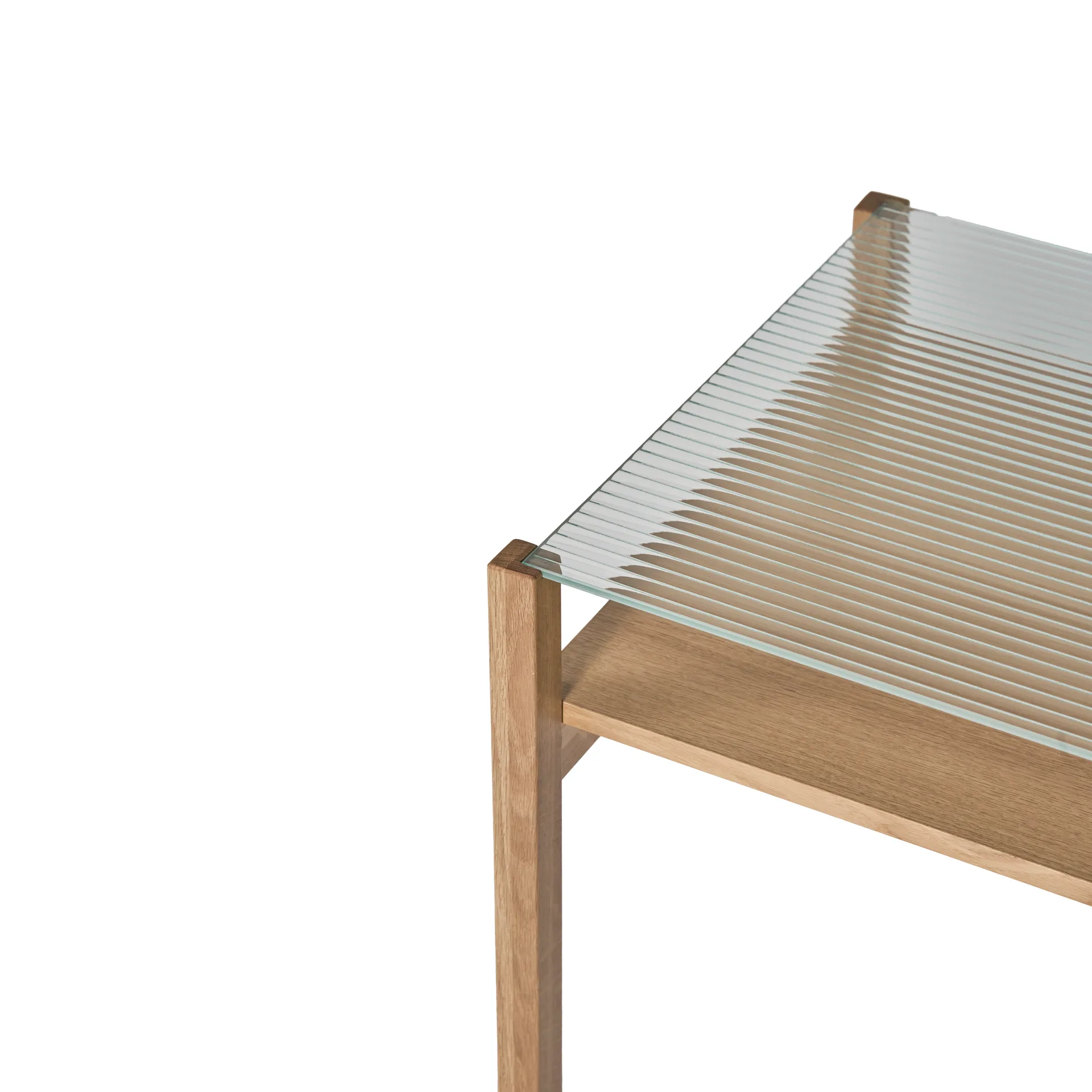 Lid coffee table, White pigmented oak-glass, 125x50 cm 1898