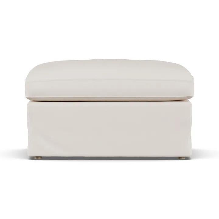 Linnevik footstool - Caleido Beige 9600-white-oiled oak, with skirt - 1898