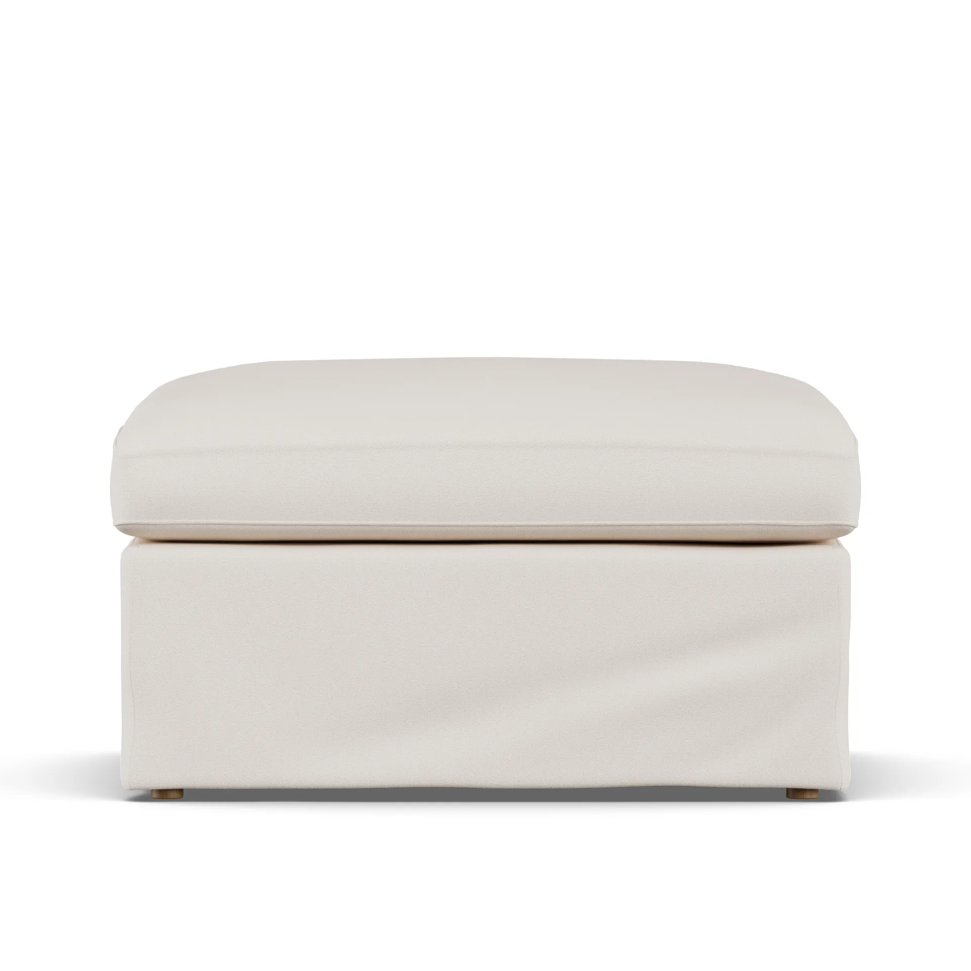 Linnevik footstool, Caleido Beige 9600-white-oiled oak, with skirt 1898