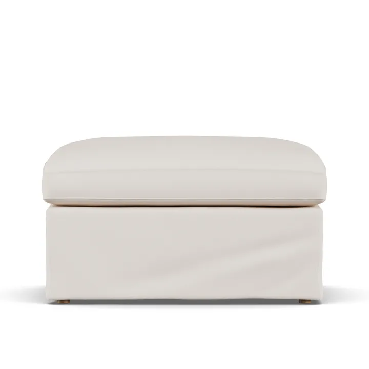 Linnevik footstool - Caleido Beige 9600-white-oiled oak, with skirt - 1898