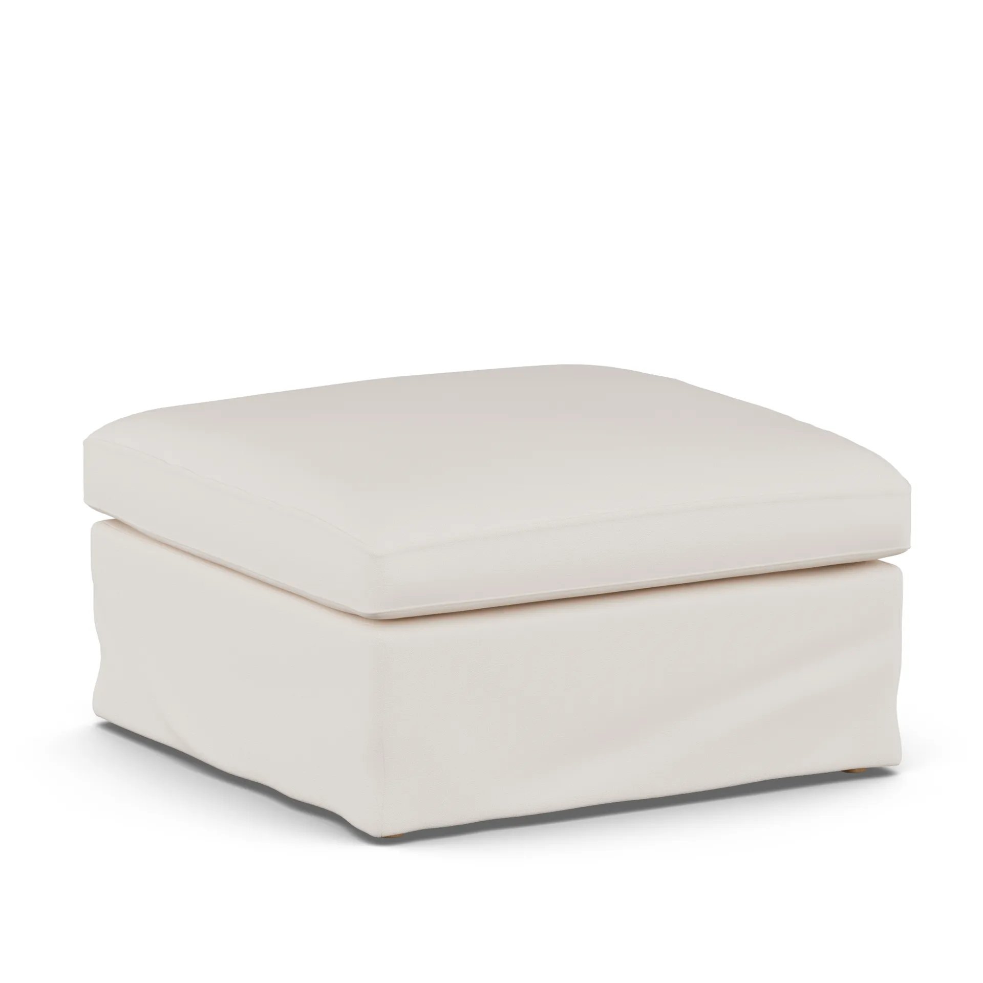 Linnevik footstool, Caleido Beige 9600-white-oiled oak, with skirt 1898
