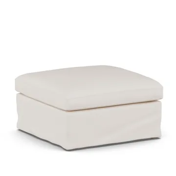 Linnevik footstool - Caleido Beige 9600-white-oiled oak, with skirt - 1898