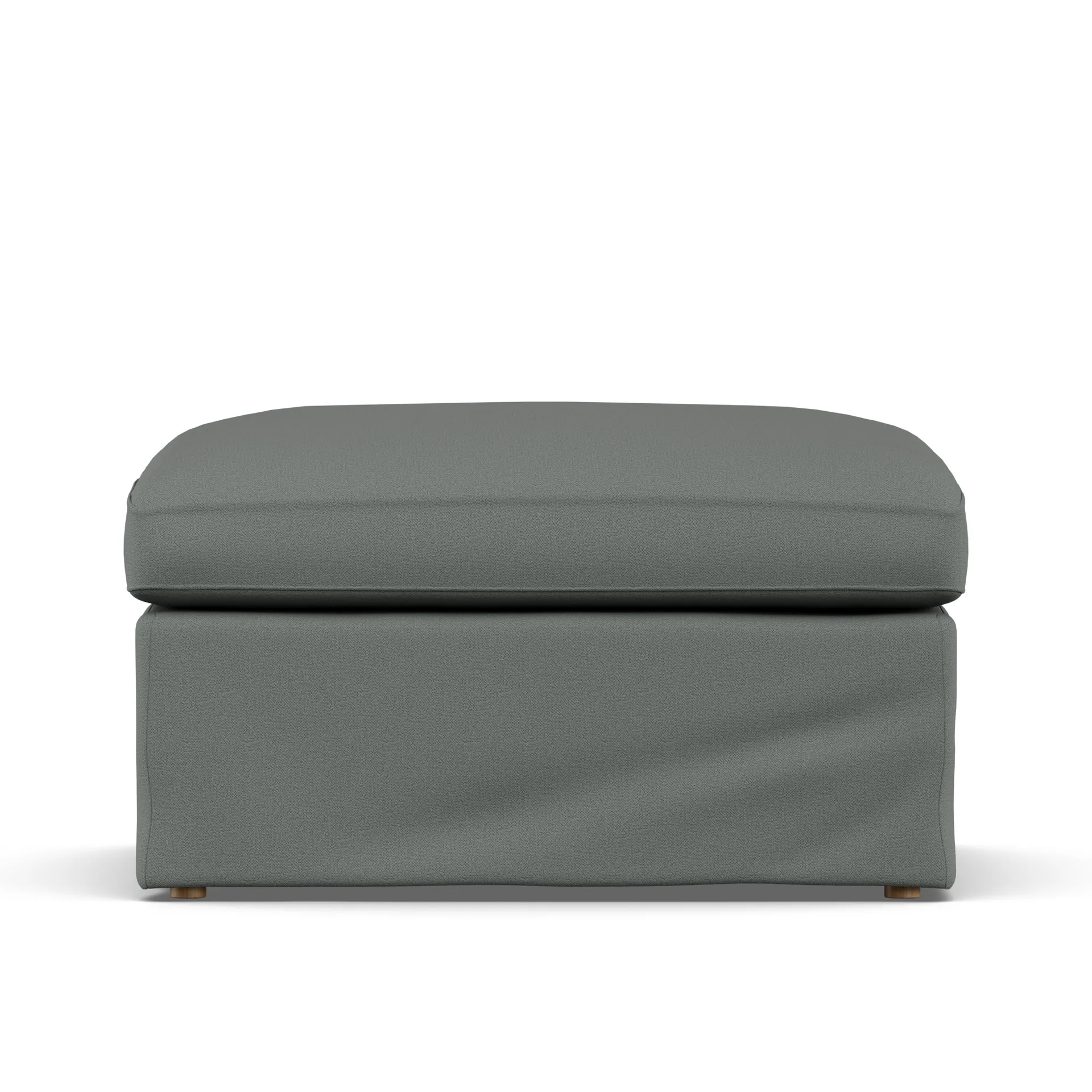 Linnevik footstool, Caleido Grey 1240-white-oiled oak, with skirt 1898