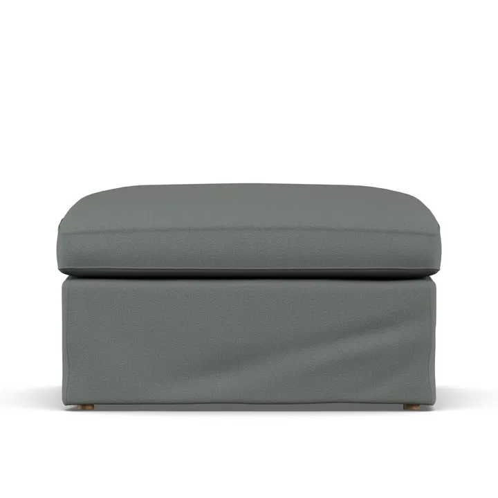 Linnevik footstool - Caleido Grey 1240-white-oiled oak, with skirt - 1898