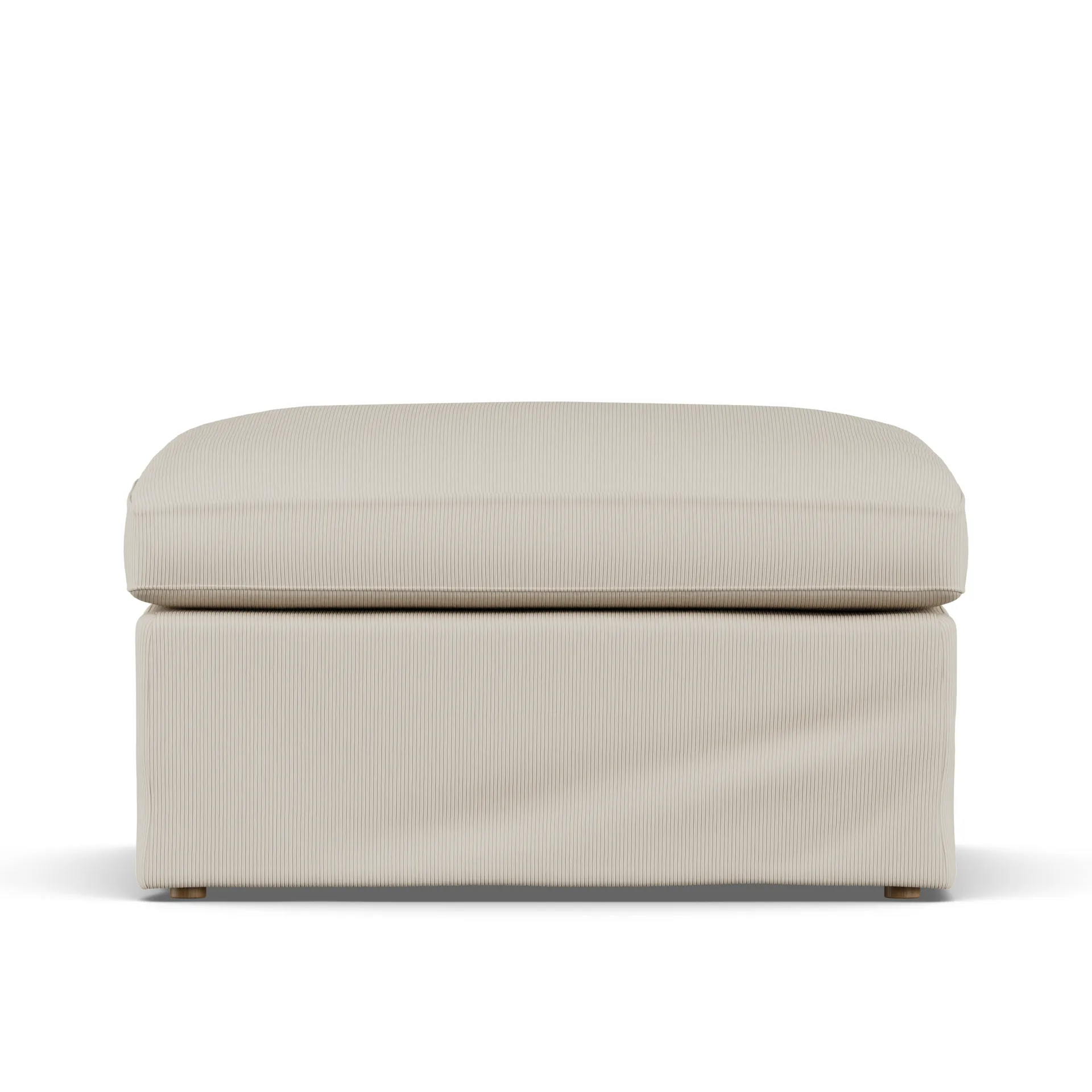 Linnevik footstool, Jump Beige 1956-white-oiled oak, with skirt 1898
