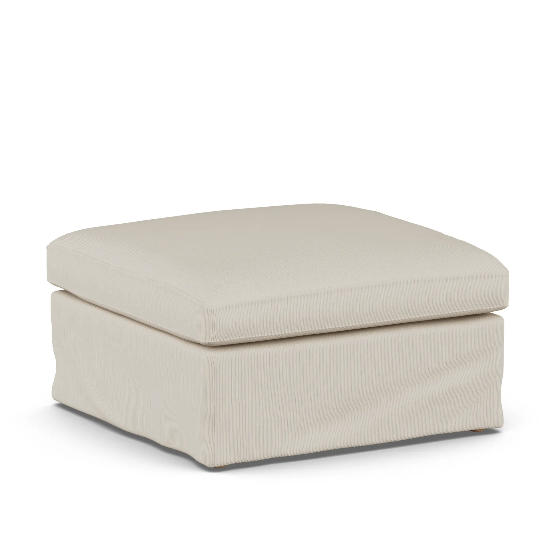 Linnevik footstool, Jump Beige 1956-white-oiled oak, with skirt 1898