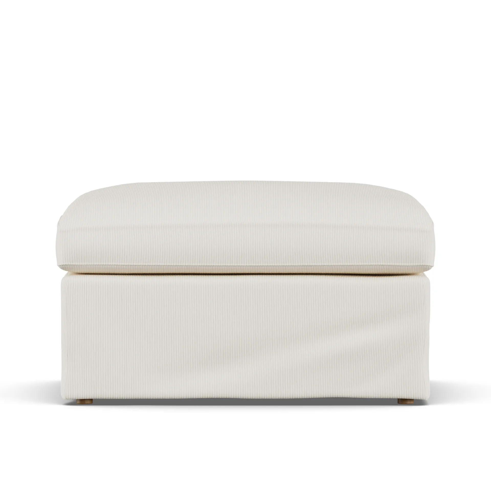 Linnevik footstool, Jump Off White 1954-white-oiled oak, with skirt 1898