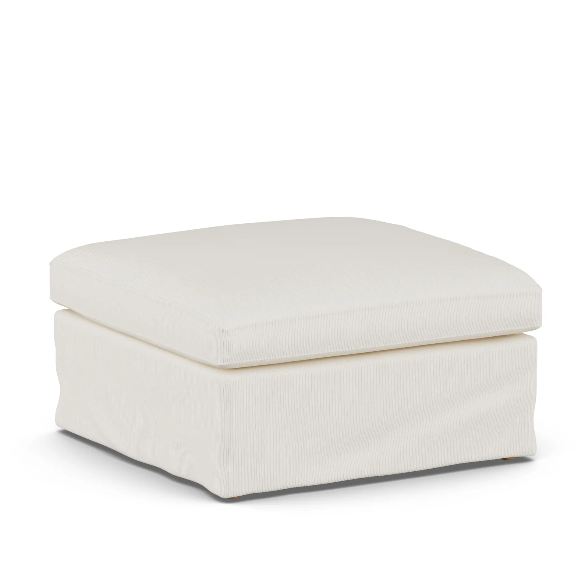 Linnevik footstool, Jump Off White 1954-white-oiled oak, with skirt 1898
