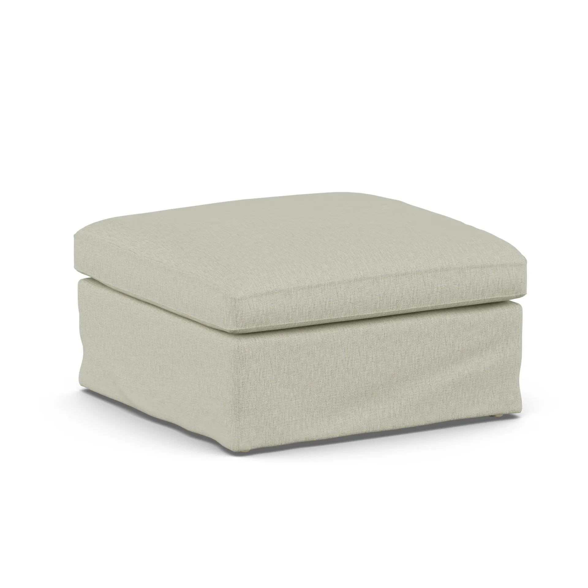 Linnevik footstool, Luiza Beige 3981-white-oiled oak, with skirt 1898