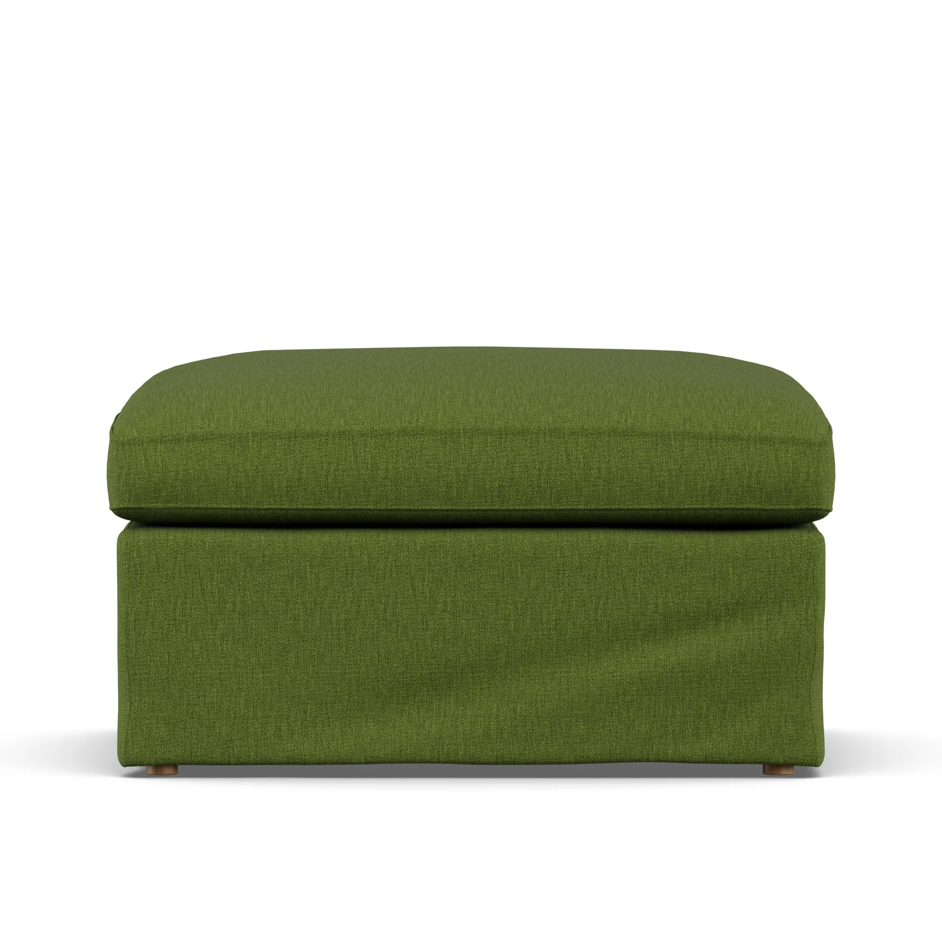 Linnevik footstool, Luiza Green 3975-white-oiled oak, with skirt 1898