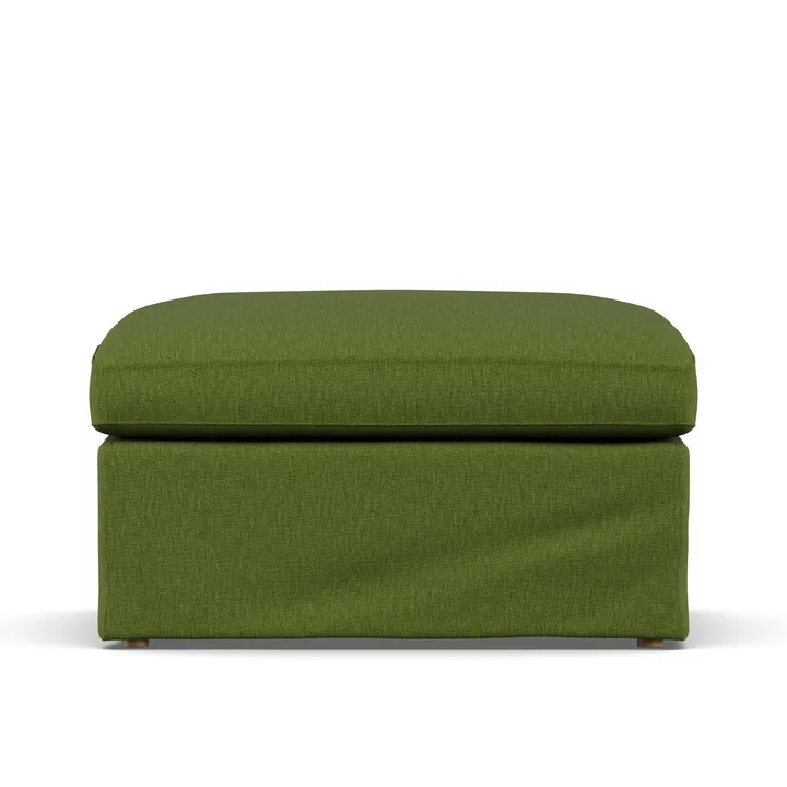 Linnevik footstool - Luiza Green 3975-white-oiled oak, with skirt - 1898