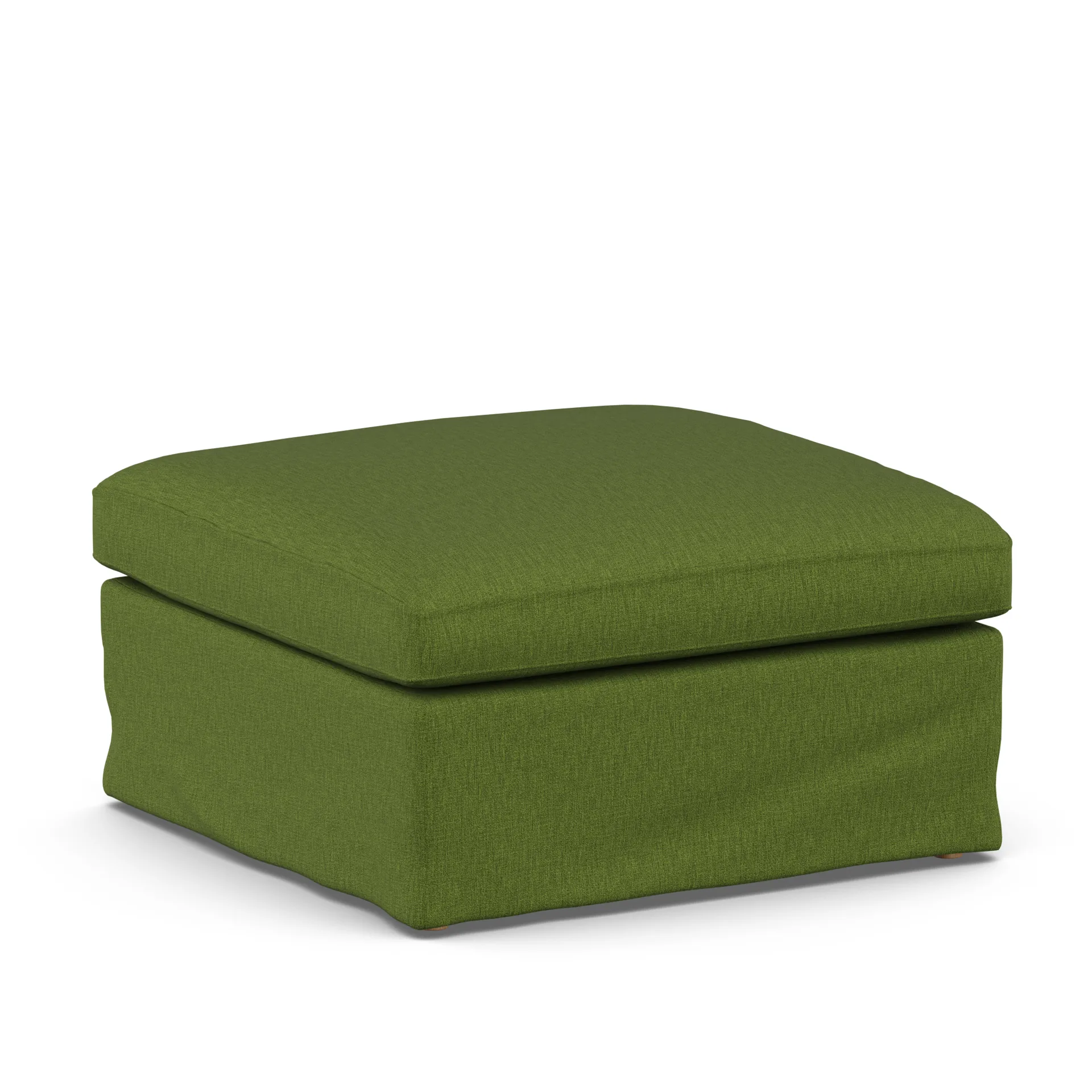 Linnevik footstool, Luiza Green 3975-white-oiled oak, with skirt 1898