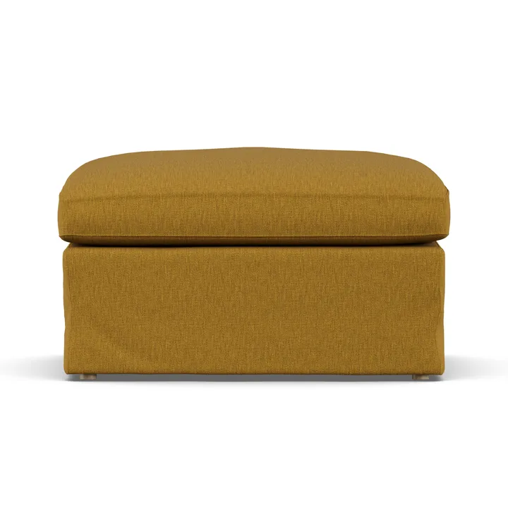 Linnevik footstool - Luiza Mustard 3972-white-oiled oak, with skirt - 1898