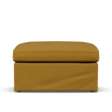 Linnevik footstool - Luiza Mustard 3972-white-oiled oak, with skirt - 1898