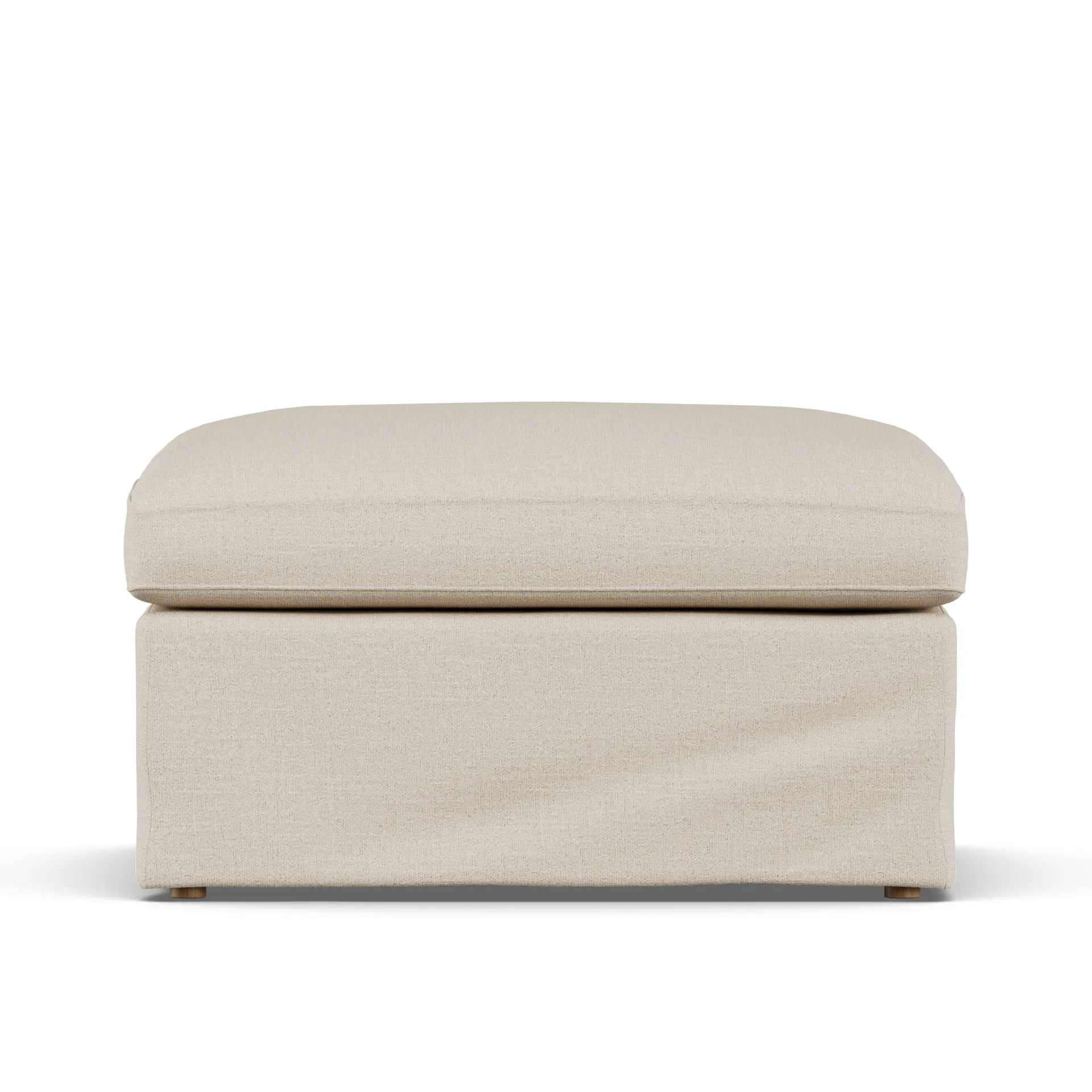Linnevik footstool, Same Beige 6670-white-oiled oak, with skirt 1898