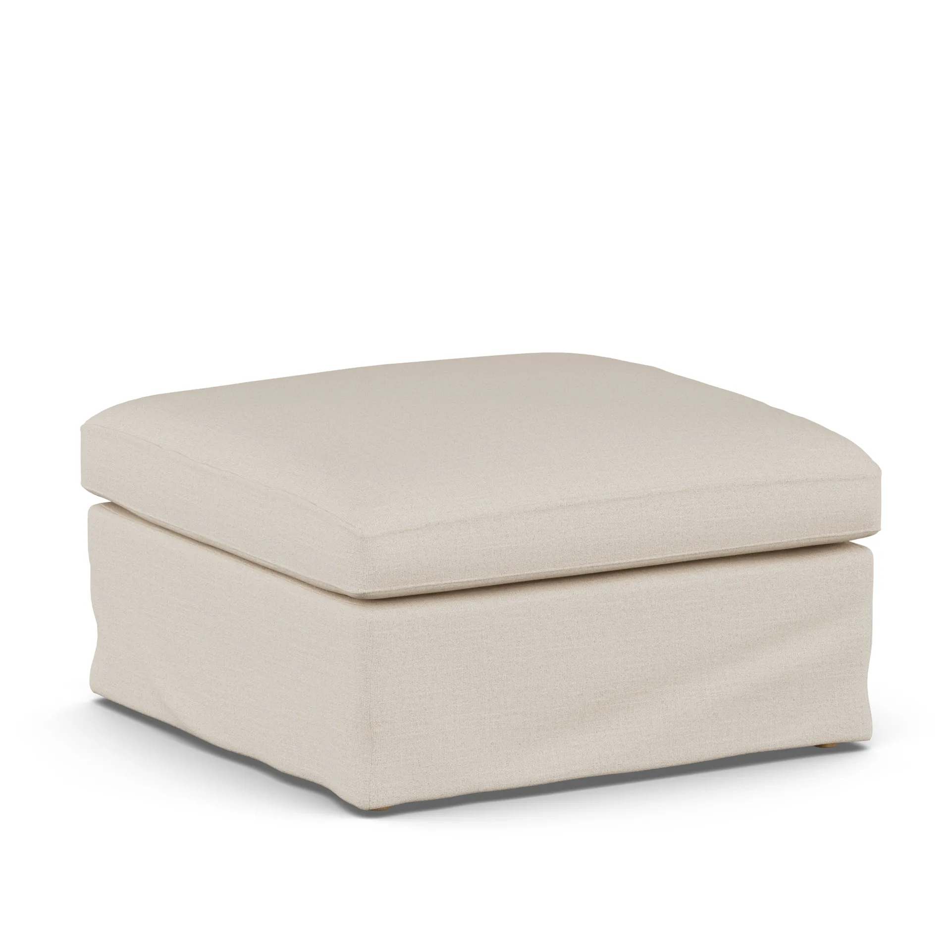 Linnevik footstool, Same Beige 6670-white-oiled oak, with skirt 1898