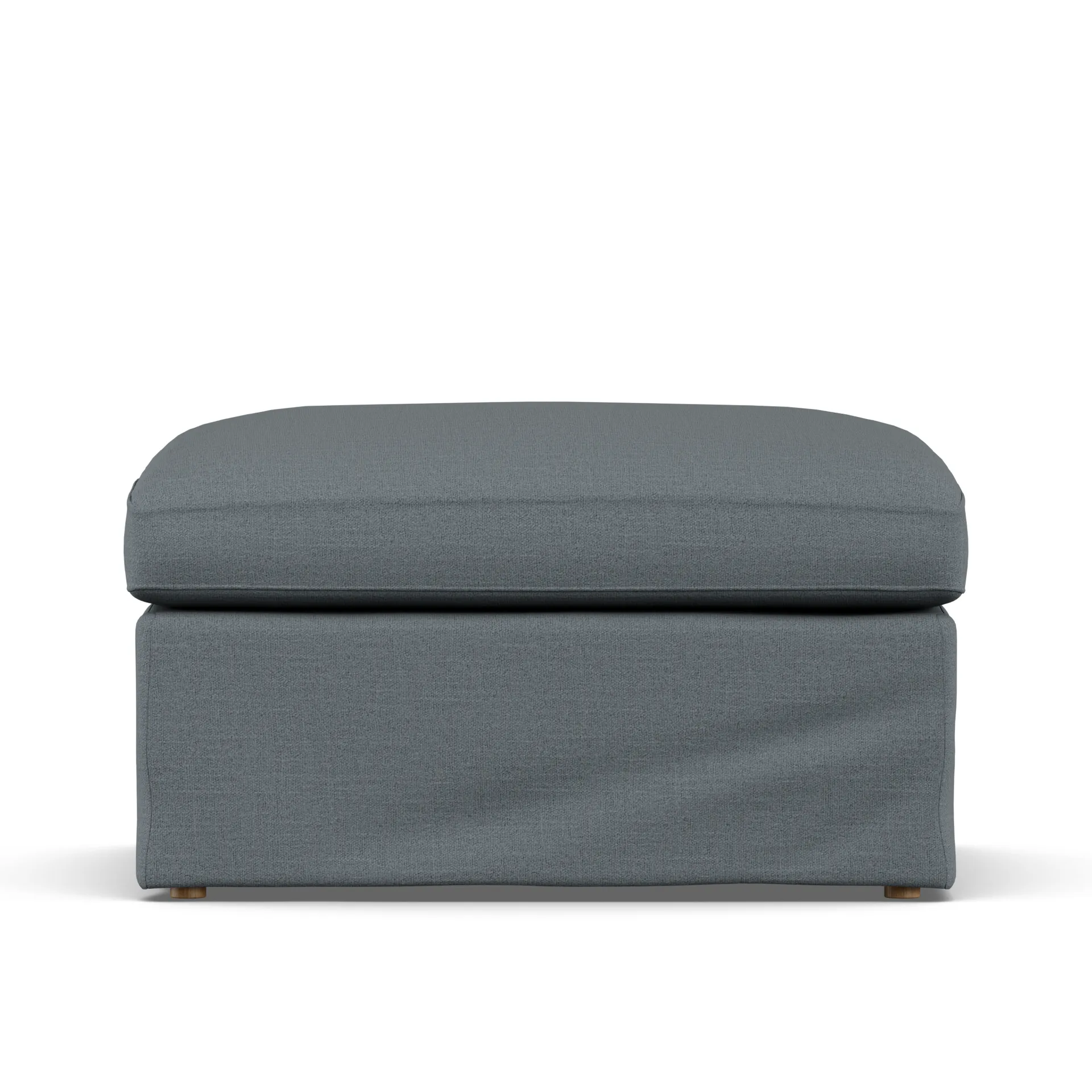 Linnevik footstool, Same Blue 6678-white-oiled oak, with skirt 1898