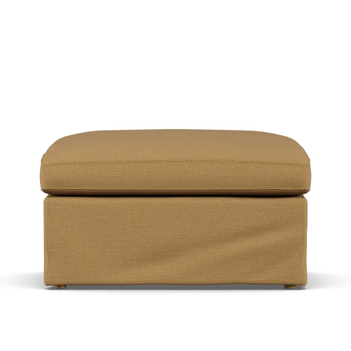 Linnevik footstool - Same Ochre 6676-white-oiled oak, with skirt - 1898