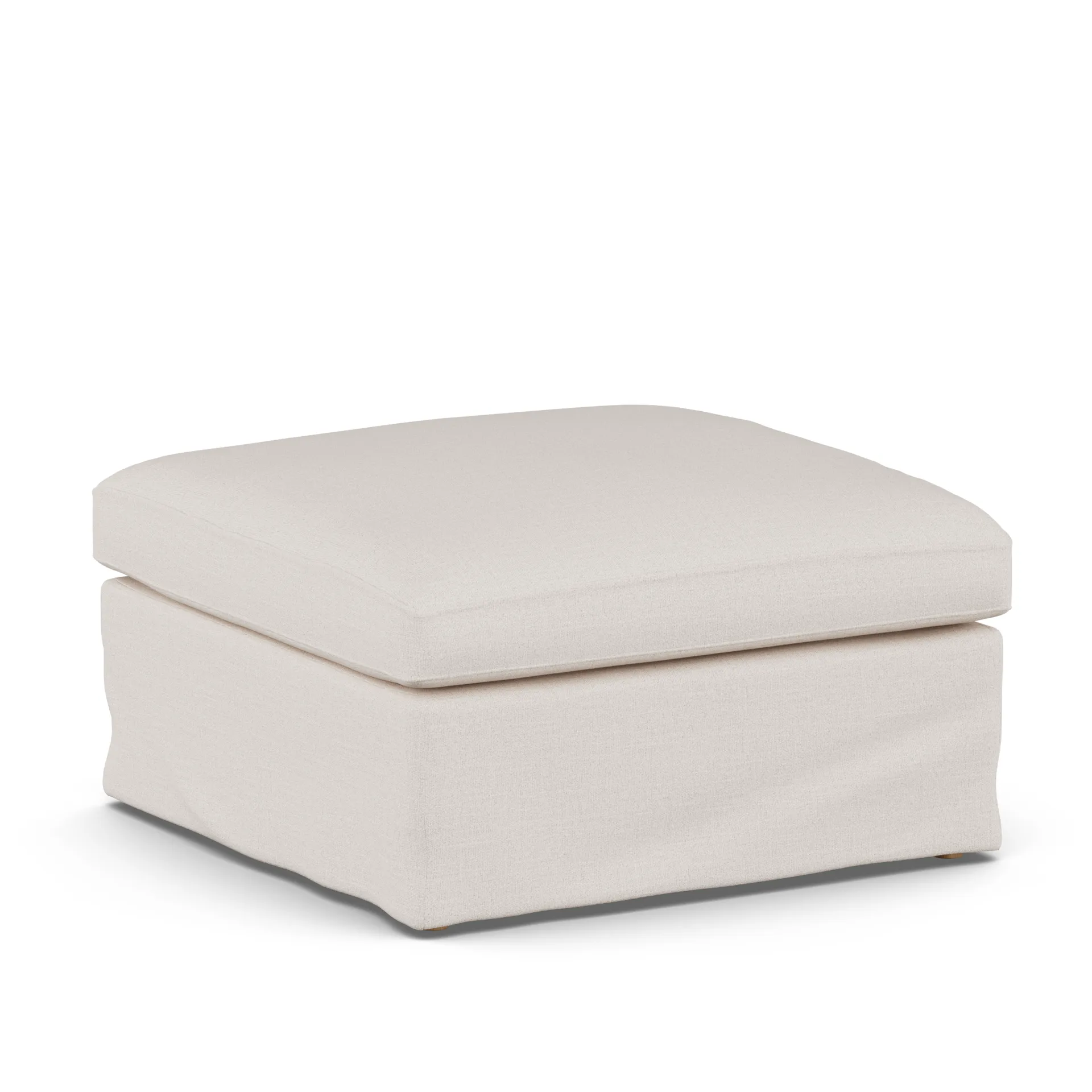 Linnevik footstool, Same Off White 6671-white-oiled oak, with skirt 1898