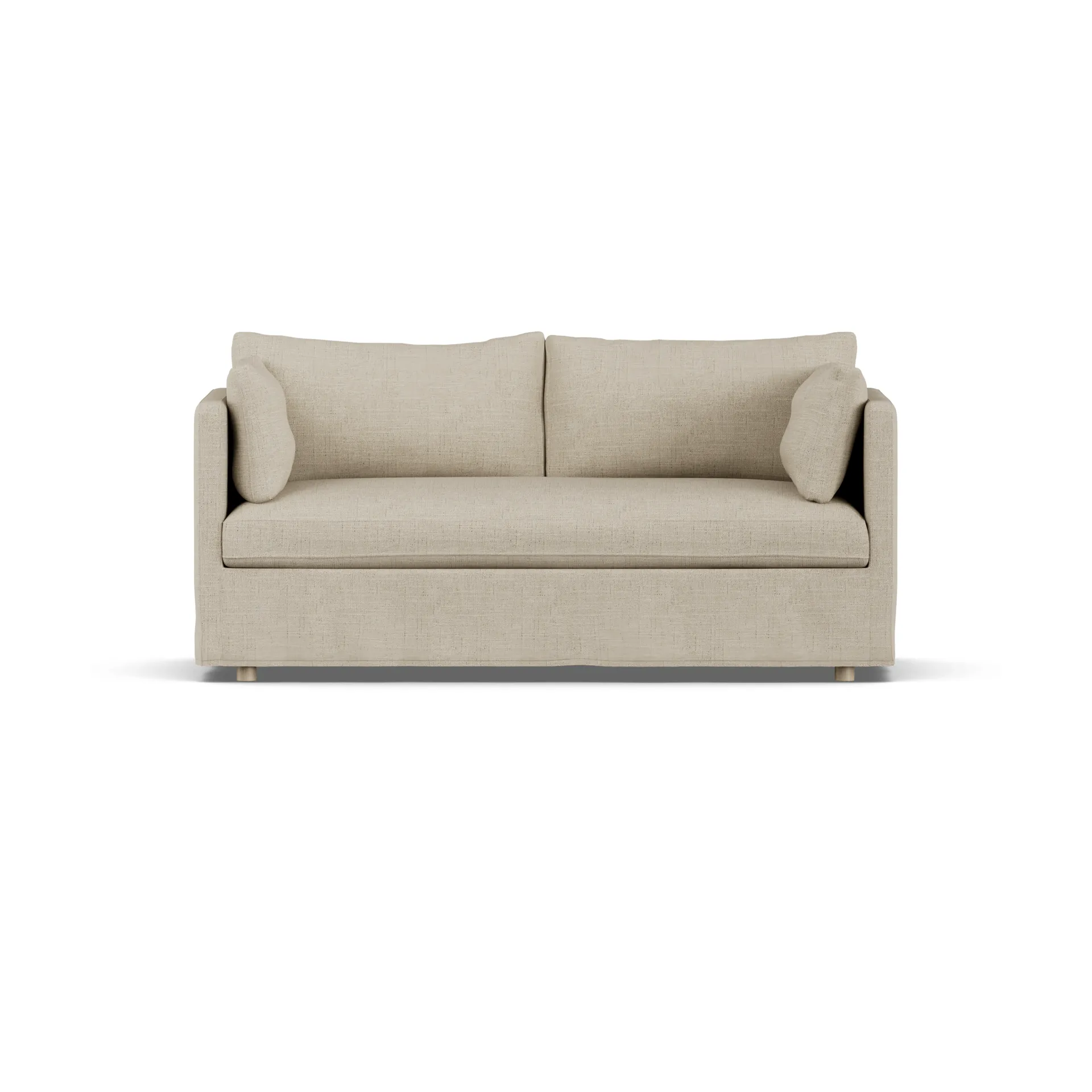 Linnevik sofa, Bern beige 0341-white-oiled oak, 2-seater, with skirt 1898