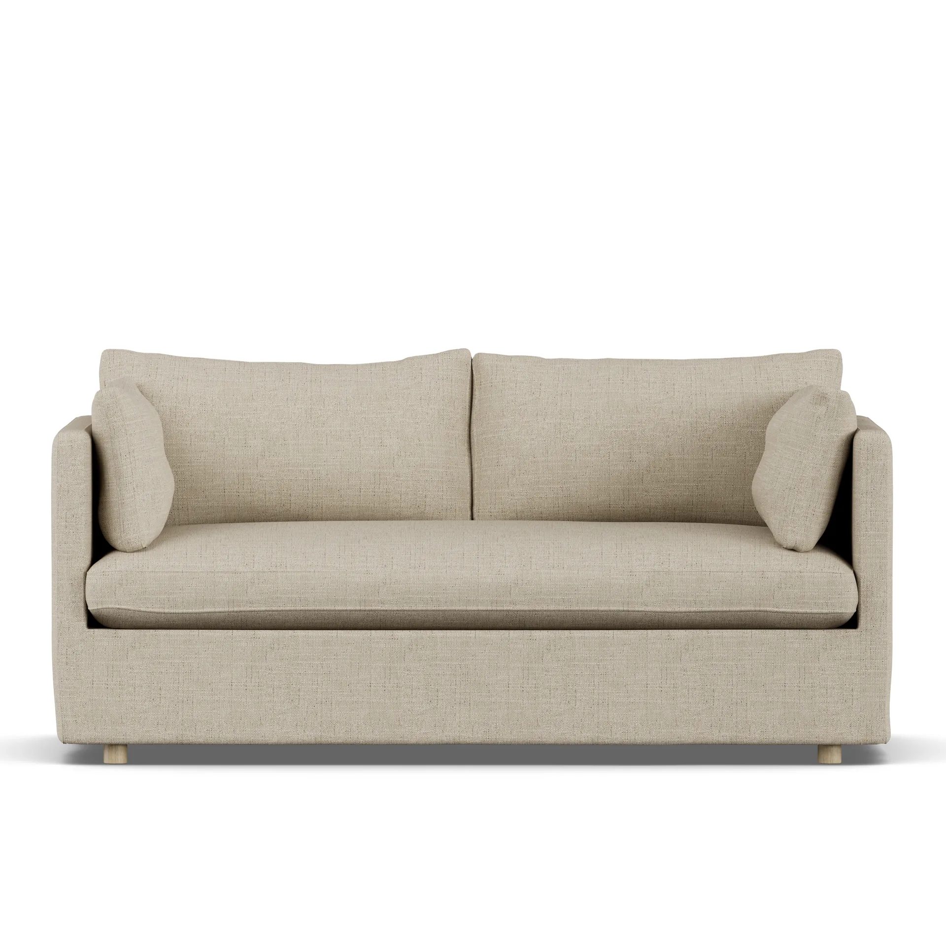 Linnevik sofa, Bern beige 0341-white-oiled oak, 2-seater, with skirt 1898