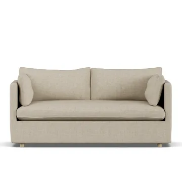 Linnevik sofa - Bern beige 0341-white-oiled oak, 2-seater, with skirt - 1898