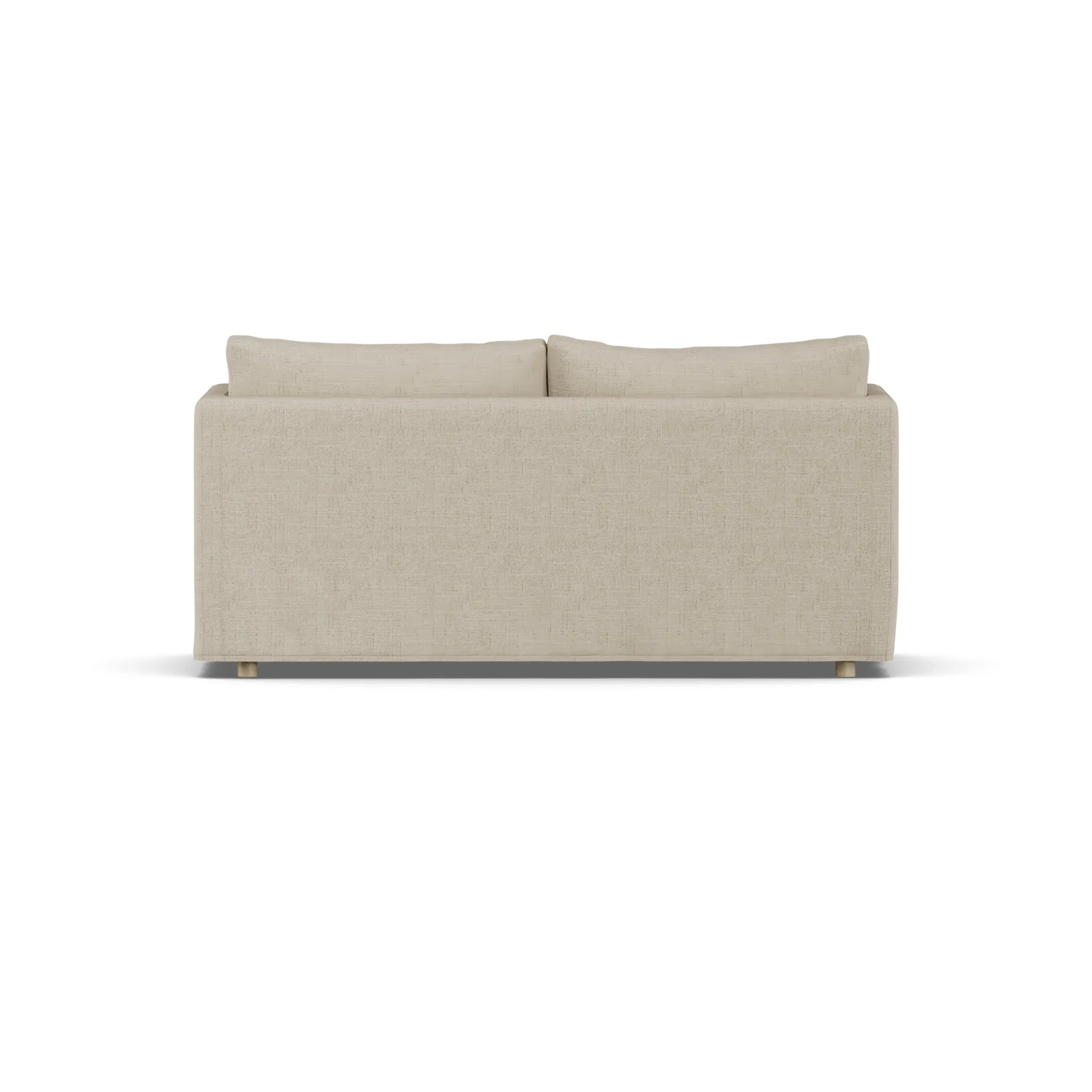 Linnevik sofa, Bern beige 0341-white-oiled oak, 2-seater, with skirt 1898