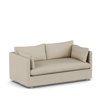 Linnevik sofa - Bern beige 0341-white-oiled oak, 2-seater, with skirt - 1898