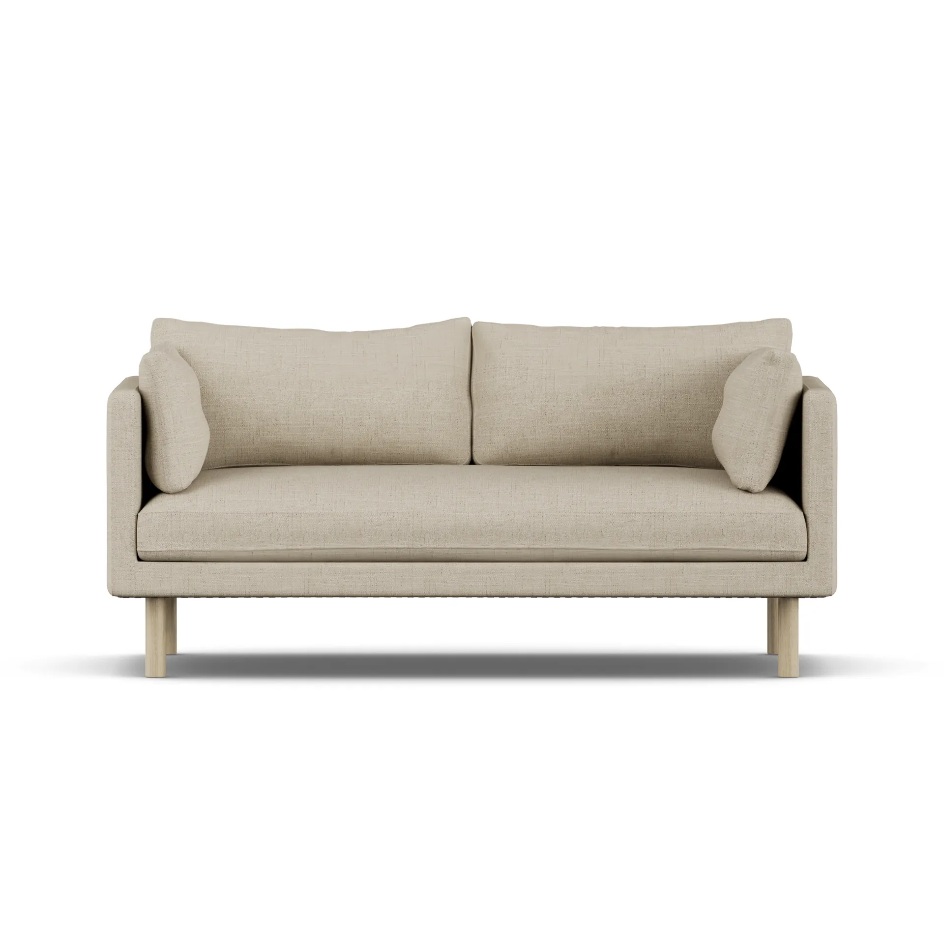 Linnevik sofa, Bern Beige 0341-white-oiled oak, 2-seater, without skirt 1898