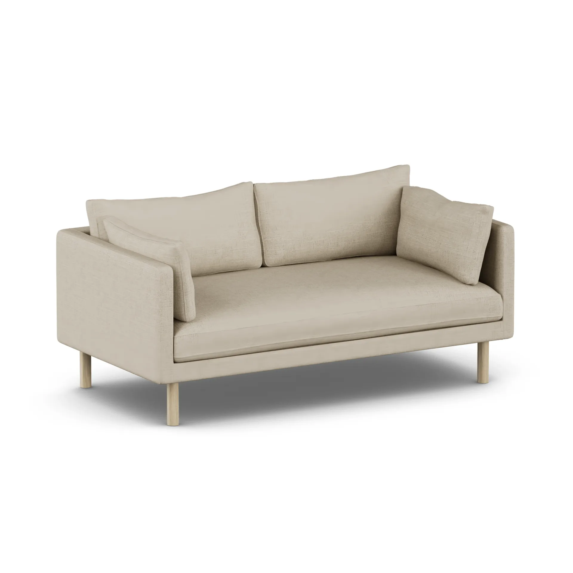 Linnevik sofa, Bern Beige 0341-white-oiled oak, 2-seater, without skirt 1898