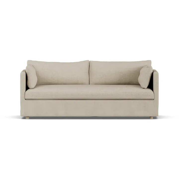 Linnevik sofa - Bern Beige 0341-white-oiled oak, 3-seater, with skirt - 1898