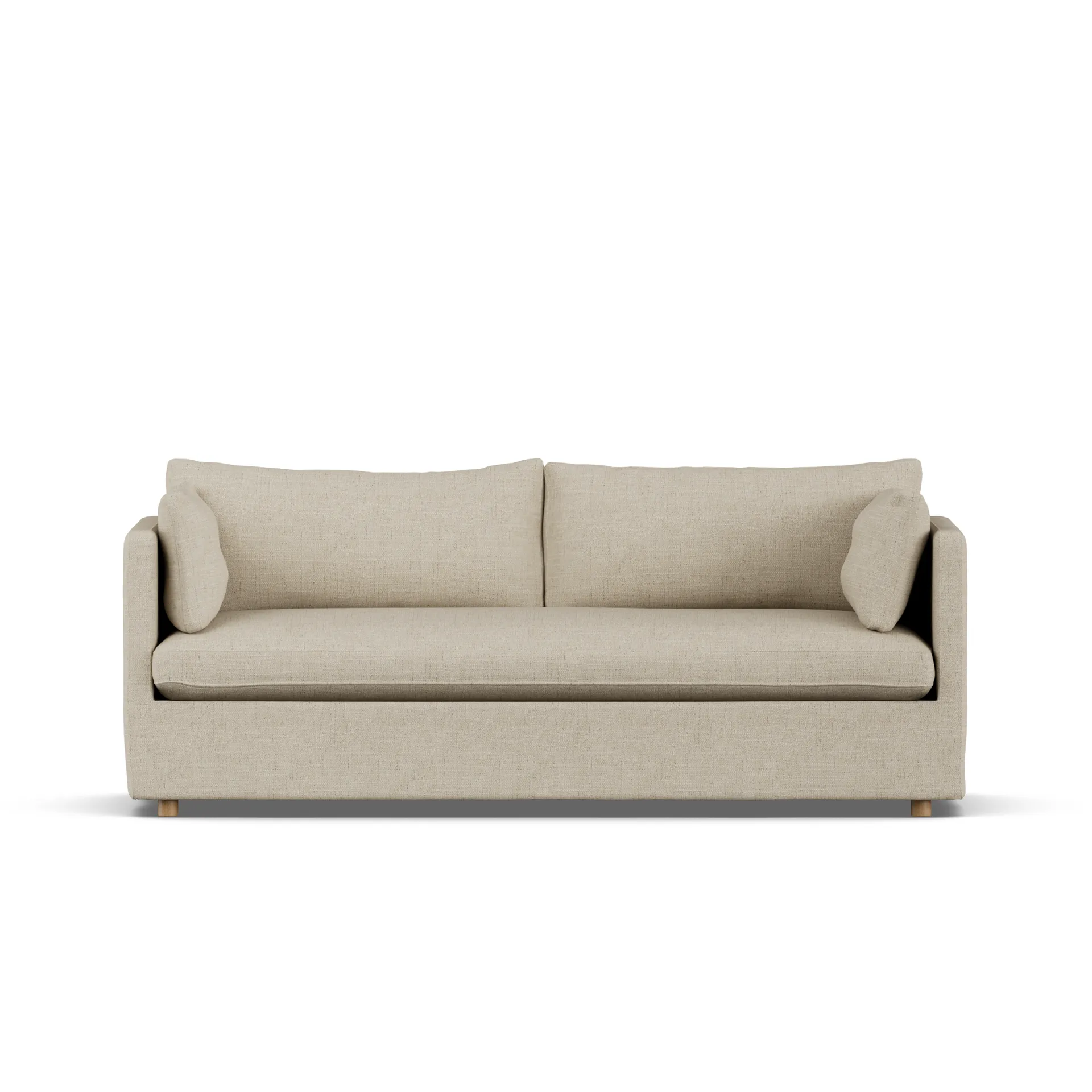 Linnevik sofa, Bern Beige 0341-white-oiled oak, 3-seater, with skirt 1898