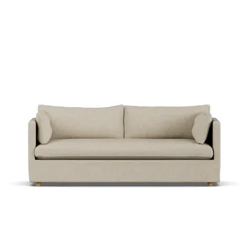 Linnevik sofa - Bern Beige 0341-white-oiled oak, 3-seater, with skirt - 1898
